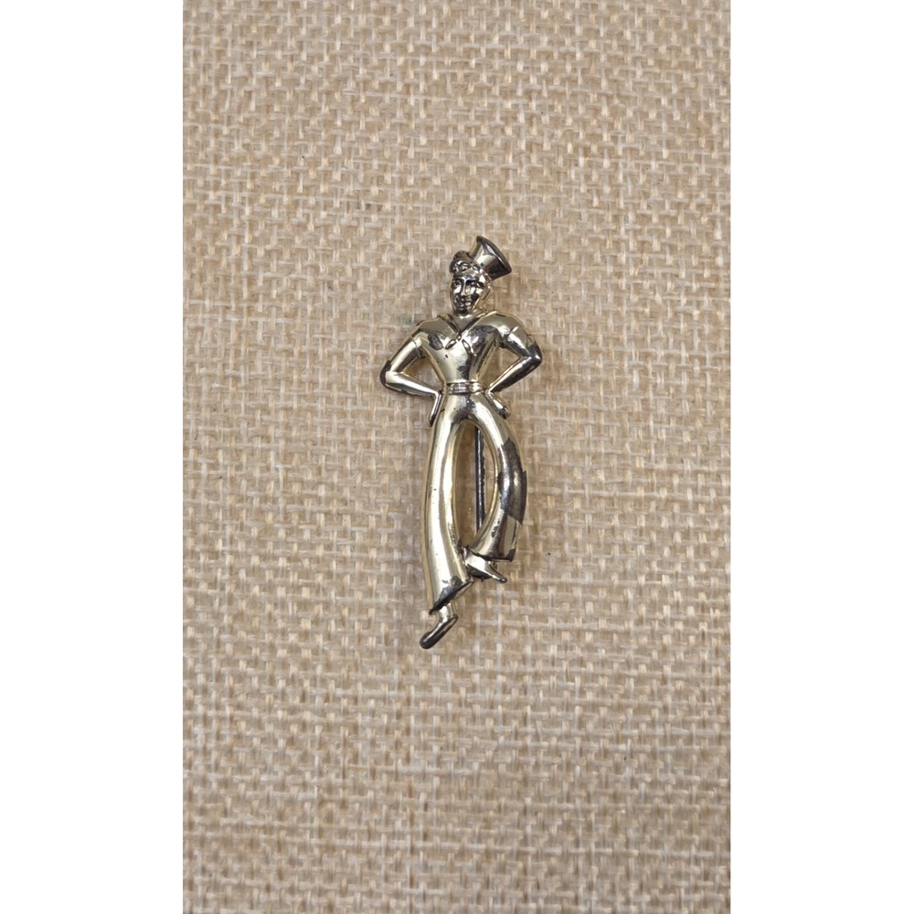 1950s Sterling Silver Forstner‎ Dancing Sailor Brooch Navy Brooch 925